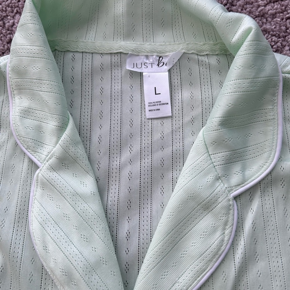 Just Be Women’s Mint Green PJ Set 
Size L - Picture 3 of 9